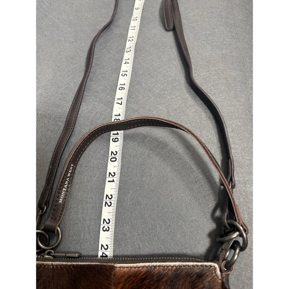 Montana West Crossbody Bag Womens Brown Genuine Leather Hair-On Hide Western - Picture 13 of 16